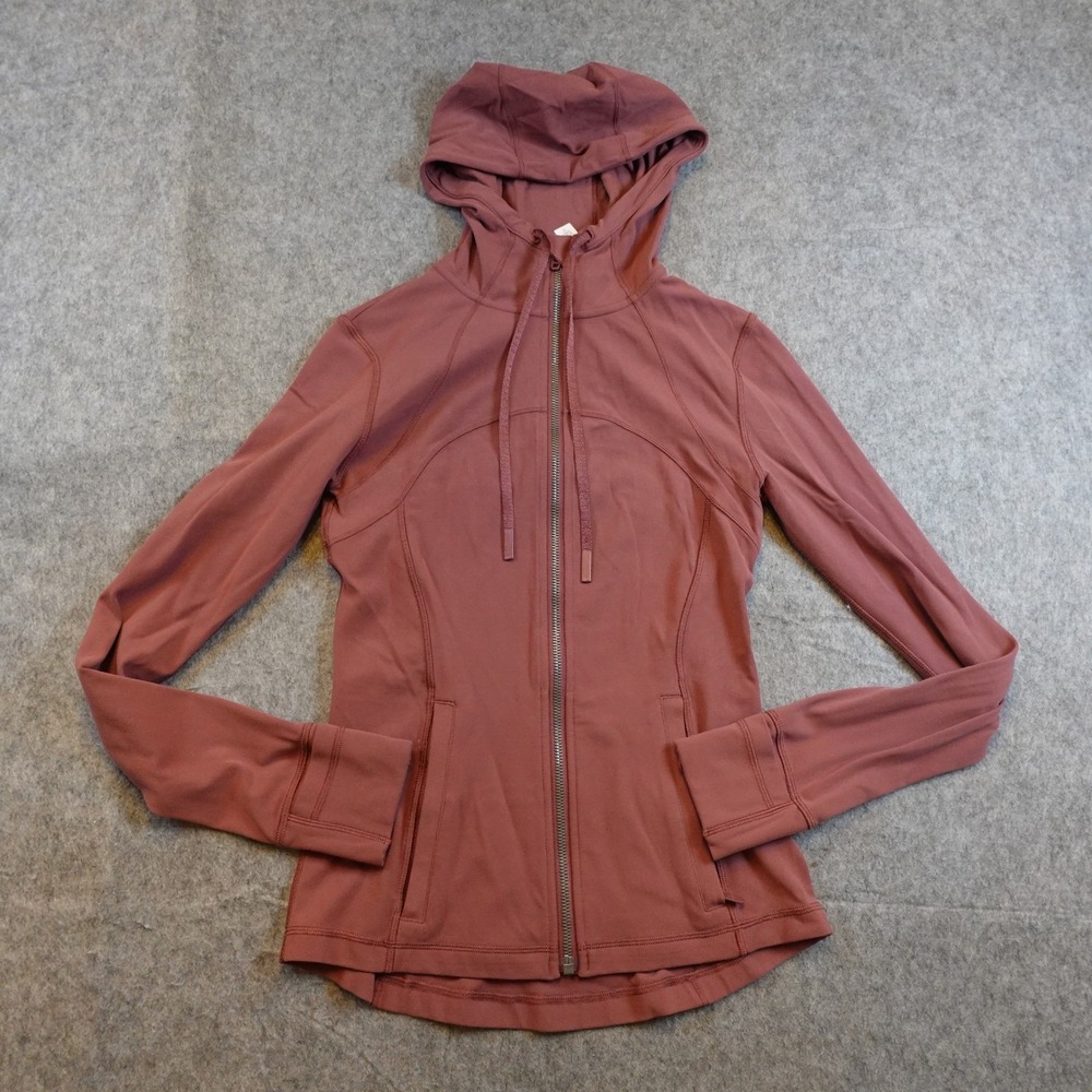 Lululemon Jacket Women 6 Red Define Hooded Full Zip Nulu Athleisure Gym Sporty